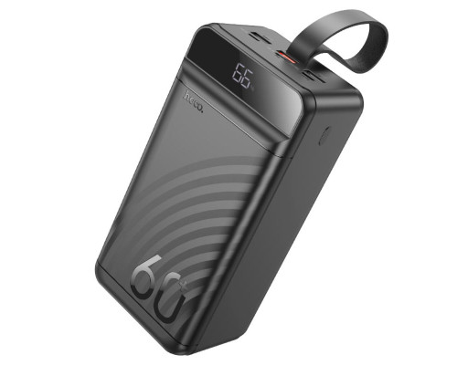 Зовнішній акумулятор HOCO J123C Element 22.5W+PD20W fully compatible power bank with digital display(60000mAh) Black (6942007612098)