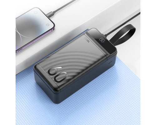 Зовнішній акумулятор HOCO J123C Element 22.5W+PD20W fully compatible power bank with digital display(60000mAh) Black (6942007612098)