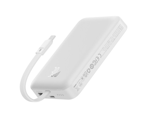 Зовнішній акумулятор Baseus Magnetic Mini Wireless Fast Charge Power Bank Type-C Edition 10000mAh 30W Stellar White (P1002210B223-00)
