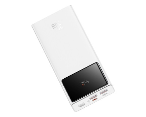 Зовнішній акумулятор Baseus Star-Lord Digital Display Fast Charging Power Bank 30000mAh 30W Moon White（With Simple Series Charging Cable USB to Type-C (P10022905213-00)