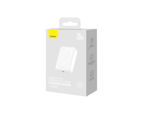 Зовнішній акумулятор Baseus Magnetic Mini Wireless Fast Charge Power Bank 20000mAh 20W White (PPCX150002)