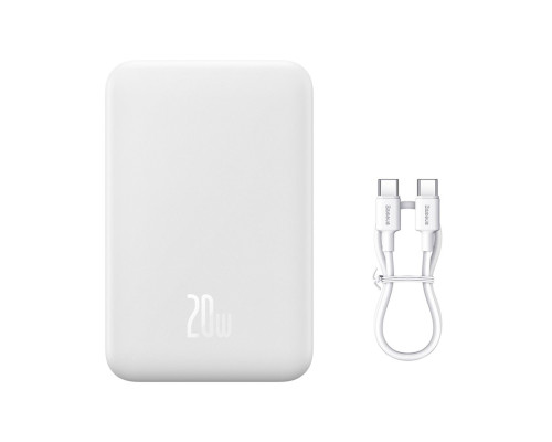 Зовнішній акумулятор Baseus Magnetic Mini Wireless Fast Charge Power Bank 20000mAh 20W White (PPCX150002)