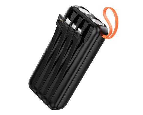 Зовнішній акумулятор Hoco J151A Spirit dual lighting four-cable power bank(20000mAh) (6942007653374)