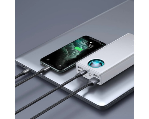 Зовнішній акумулятор Baseus Amblight Digital Display Fast Charge Power Bank 30000mAh White (PPLG000102)