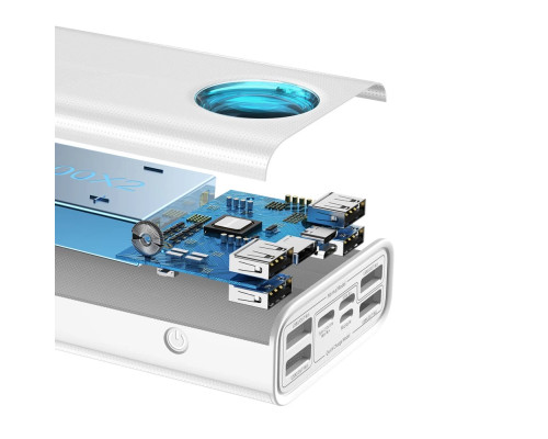 Зовнішній акумулятор Baseus Amblight Digital Display Fast Charge Power Bank 30000mAh White (PPLG000102)