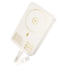 Зовнішній акумулятор HOCO Q24 Elegant 22.5W+PD20W fully compatible power bank with cable and magnetic fast charging(10000mAh) Milky white (6942007623445)