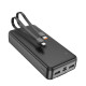 Зовнішній акумулятор HOCO J118A Speed energy power bank with cable(20000mAh) Black (6942007608060)