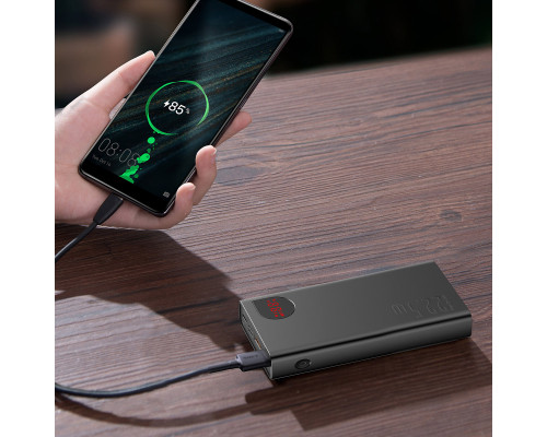 Зовнішній акумулятор Baseus Adaman Metal Digital Display Quick Charge Power Bank 20000mAh22.5W Black (PPAD000101)