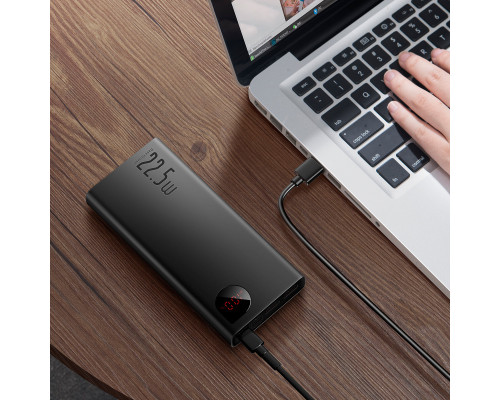 Зовнішній акумулятор Baseus Adaman Metal Digital Display Quick Charge Power Bank 20000mAh22.5W Black (PPAD000101)