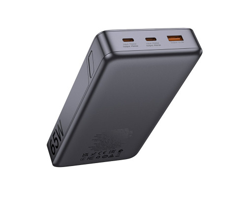 Зовнішній акумулятор HOCO Q40 Leader PD65W power bank with digital display dark (25000mAh) Metal Gray (6942007648073)