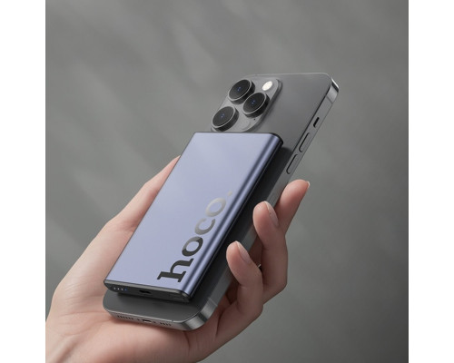Зовнішній акумулятор HOCO Q32 Bird PD20W wireless magnetic power bank(5000mAh) Metal Gray (6942007634076)