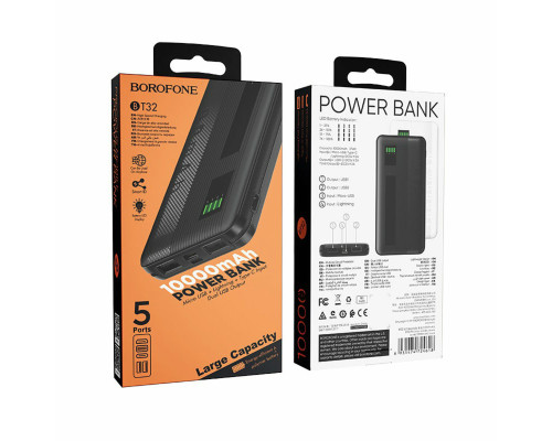 Зовнішній акумулятор BOROFONE BT32 Precious, mobile power bank, 10000mAh 2A Black (BT32B)