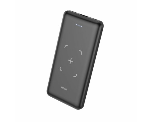 Зовнішній акумулятор HOCO J50 Surf wireless charging mobile power bank(10000mAh) Black (6931474717924)