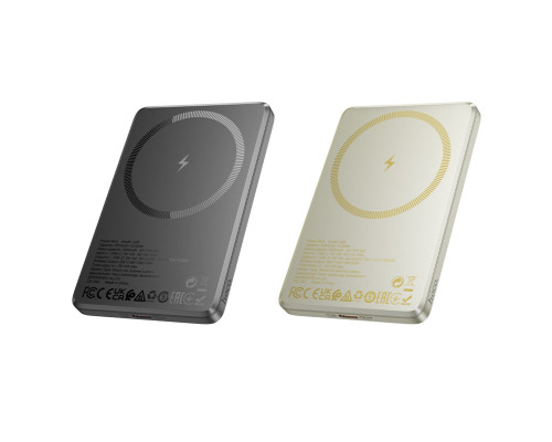 Зовнішній акумулятор HOCO Q26 Joy PD20W magnetic fast charging power bank(5000mAh) metal gray (6942007624039)