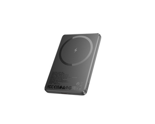 Зовнішній акумулятор HOCO Q26 Joy PD20W magnetic fast charging power bank(5000mAh) metal gray (6942007624039)