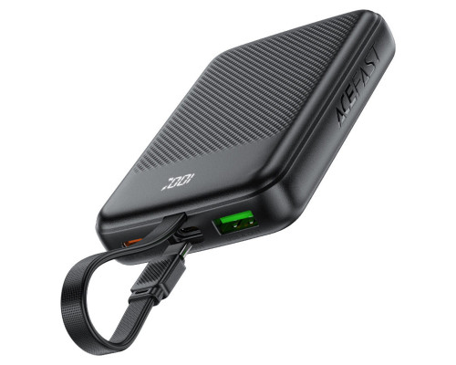 Зовнішній акумулятор ACEFAST M13 PD22.5W power bank with cable 10000mAh Black (6974316283959)