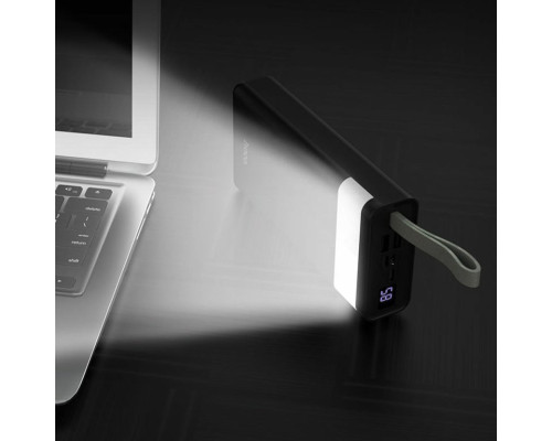 Зовнішній акумулятор HOCO J73 Powerful desk lamp power bank(30000mAh) Black (6931474739414)