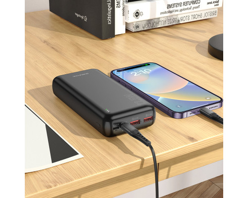 Зовнішній акумулятор BOROFONE BJ38A Power 22.5W+PD20W fully compatible power bank(20000mAh) Black (6941991105586)