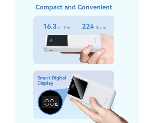 Зовнішній акумулятор Vention 10000mAh Power Bank (Micro-USB + USB-C + USB-A + USB-A) 22.5W Black LED Display Type (FHKB0)