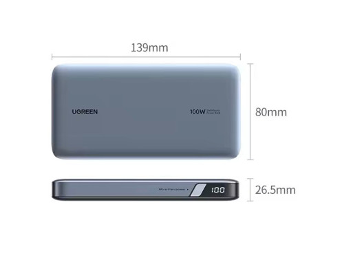 Зовнішній акумулятор UGREEN PB720 20000mAh PD 100W (UGR-25188)