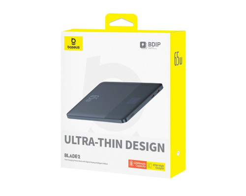 Зовнішній акумулятор Baseus Blade2 Fast-Charging Power Bank with Digital Display Intelligent Edition 12000mAh 65W Mariana Blue (with Baseus Mini Whit (P10063801323-00)