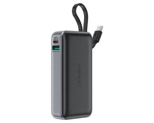 Зовнішній акумулятор ACEFAST M7 PD30W power bank with cable 10000mAh, Black (6974316283379)