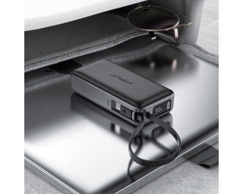 Зовнішній акумулятор ACEFAST M7 PD30W power bank with cable 10000mAh, Black (6974316283379)