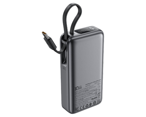 Зовнішній акумулятор ACEFAST M7 PD30W power bank with cable 10000mAh, Black (6974316283379)