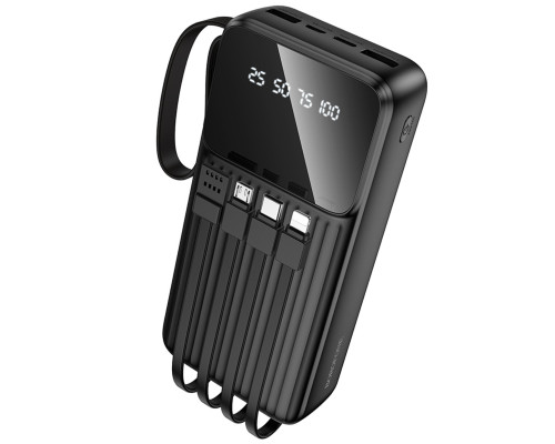 Зовнішній акумулятор BOROFONE BJ76A Smart power bank with 4 cables(20000mAh) Black (6941991120053)