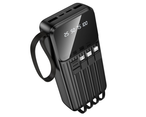Зовнішній акумулятор BOROFONE BJ76A Smart power bank with 4 cables(20000mAh) Black (6941991120053)