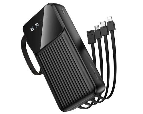 Зовнішній акумулятор BOROFONE BJ76A Smart power bank with 4 cables(20000mAh) Black (6941991120053)