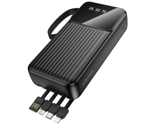 Зовнішній акумулятор BOROFONE BJ76A Smart power bank with 4 cables(20000mAh) Black (6941991120053)