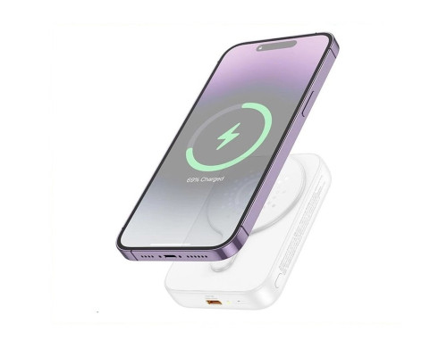 Зовнішній акумулятор HOCO J117A Esteem PD20W magnetic power bank(10000mAh) White (6942007605830)