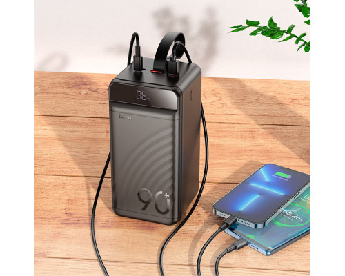 Зовнішній акумулятор HOCO J123D Element 22.5W+PD20W fully compatible power bank with digital display(90000mAh) Black (6942007612104)