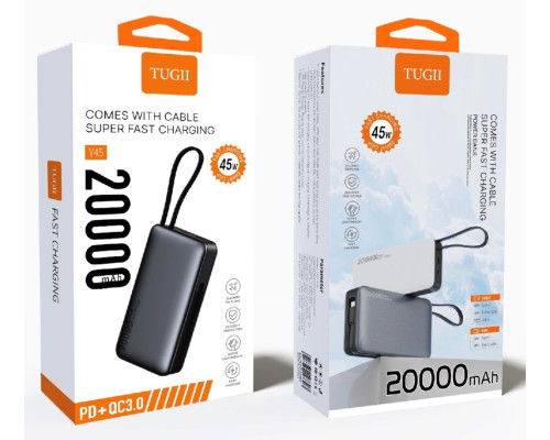 Зовнішній акумулятор WUW Y45 （PD22.5W quick charge) 20000mAh Black (Y45)