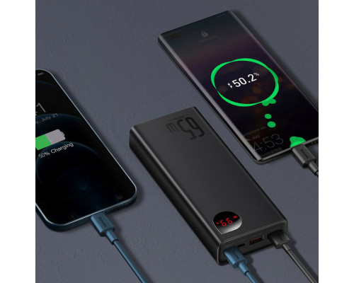 Зовнішній акумулятор Baseus Adaman Metal Digital Display Quick Charge Power Bank 20000mAh 65W Black (PPIMDA-D01)