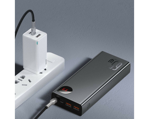 Зовнішній акумулятор Baseus Adaman Metal Digital Display Quick Charge Power Bank 20000mAh 65W Black (PPIMDA-D01)