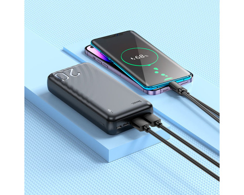 Зовнішній акумулятор HOCO J123A Element power bank(20000mAh) Black (6942007612067)