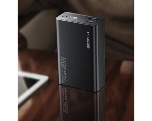 Зовнішній акумулятор ESSAGER EDY65-LD01-Z 20000 mAh 65W black (EDY65-LD01-Z)