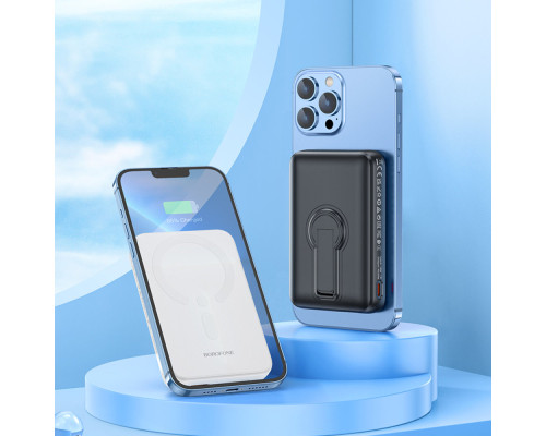 Зовнішній акумулятор BOROFONE BJ47 Quick PD20W magnetic wireless fast charging power bank(10000mAh) White (6941991109690)