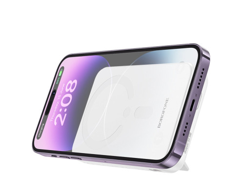 Зовнішній акумулятор BOROFONE BJ47 Quick PD20W magnetic wireless fast charging power bank(10000mAh) White (6941991109690)