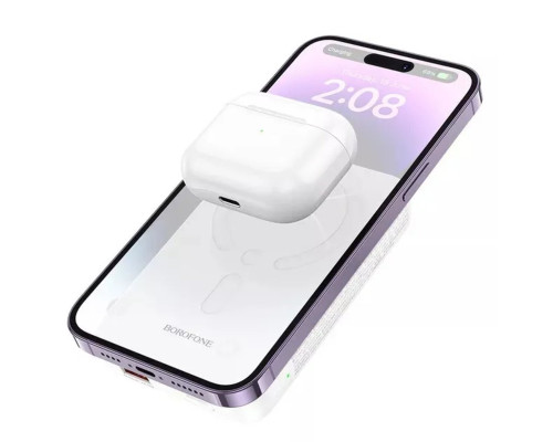 Зовнішній акумулятор BOROFONE BJ47 Quick PD20W magnetic wireless fast charging power bank(10000mAh) White (6941991109690)
