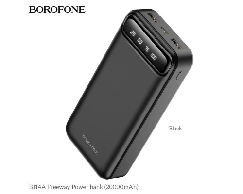 Зовнішній акумулятор BOROFONE BJ14A Freeway Power bank 20000mAh Black (BJ14AB)