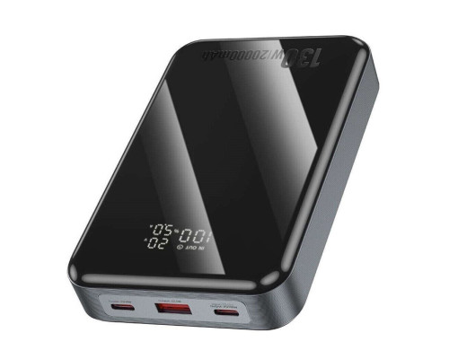 Зовнішній акумулятор HOCO Q30A Fast charge 130W power bank(20000mAh) Metal Gray (6942007634069)