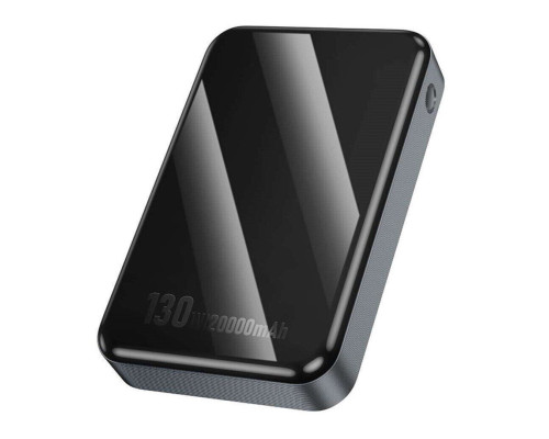Зовнішній акумулятор HOCO Q30A Fast charge 130W power bank(20000mAh) Metal Gray (6942007634069)