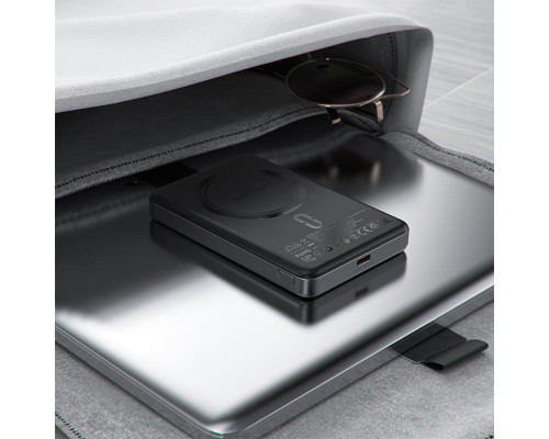 Зовнішній акумулятор ACEFAST M12 PD20W ultra-thin magnetic wireless charging power bank 10000mAh, Black (6974316283393)