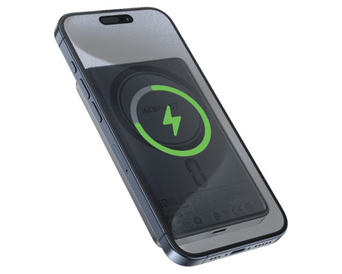 Зовнішній акумулятор ACEFAST M12 PD20W ultra-thin magnetic wireless charging power bank 10000mAh, Black (6974316283393)