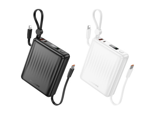 Зовнішній акумулятор BOROFONE BJ70A Vigorous 22.5W+PD20W fully compatible power bank with cable(15000mAh) Black (6941991116698)