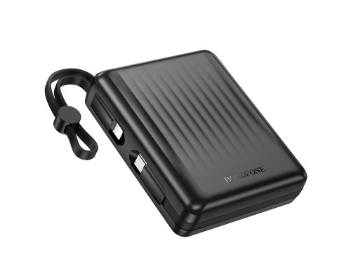 Зовнішній акумулятор BOROFONE BJ70A Vigorous 22.5W+PD20W fully compatible power bank with cable(15000mAh) Black (6941991116698)