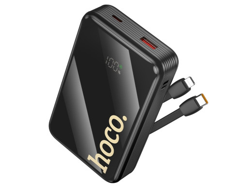 Зовнішній акумулятор HOCO Q37A Graceful 22.5W+PD20W power bank with two cables(20000mAh) Black (6942007644921)